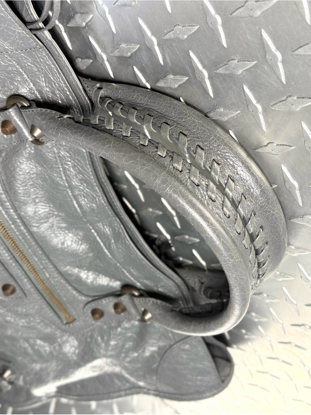 Balenciaga Medium Le City Moto Bag in Grey - Picture 6 of 12
